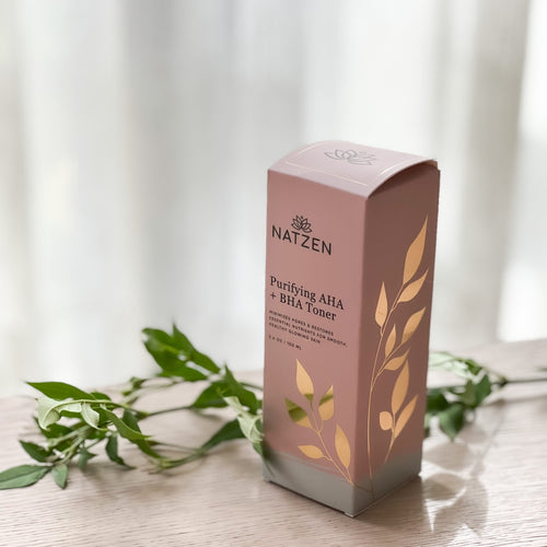 Balancing AHA BHA toner bottle for pores and oily skin