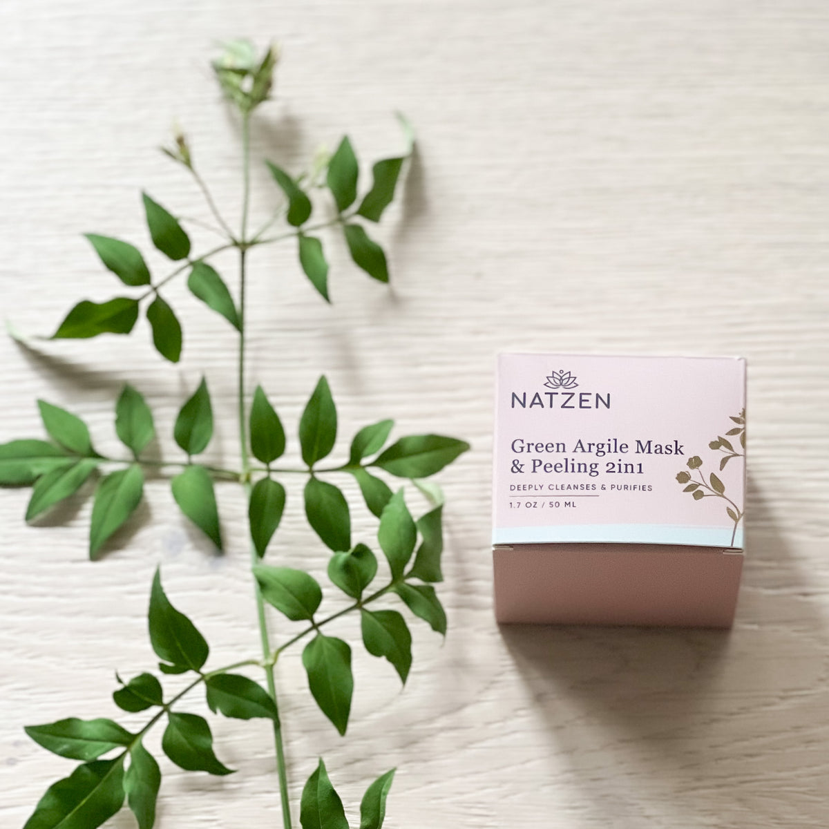 Clarifying green clay face mask in a skincare routine