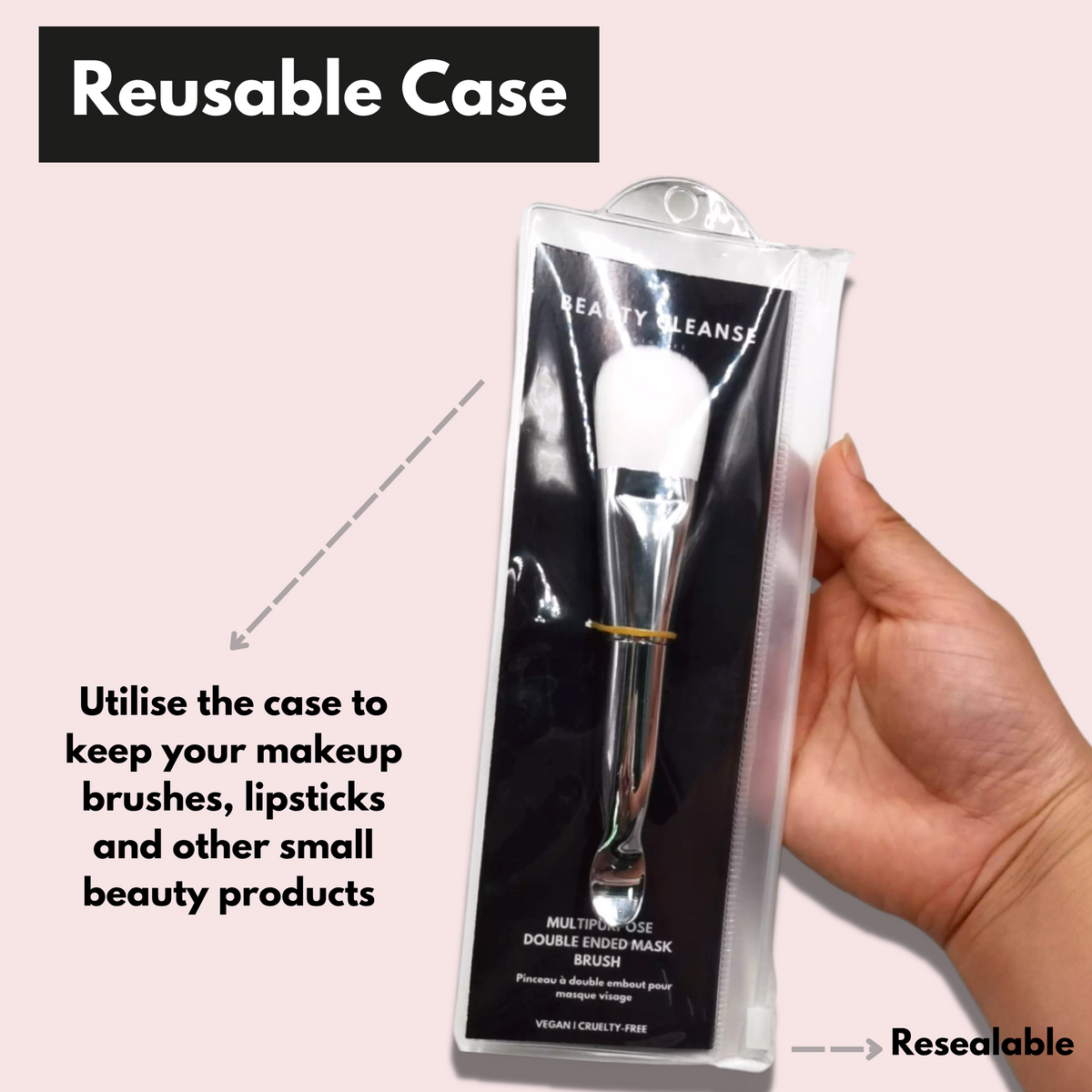 Face mask brush applying a clay mask evenly